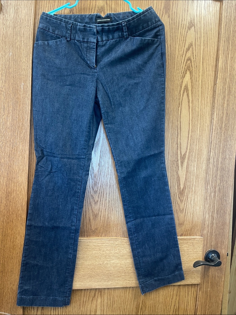 Express Women's Dark Indigo Straight Leg Jeans
